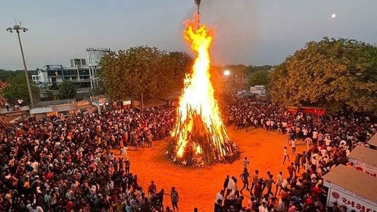 Holi 2025 why nyarapora or holika dahan is celebrated one day before dol purnima know the mythological story behind it 