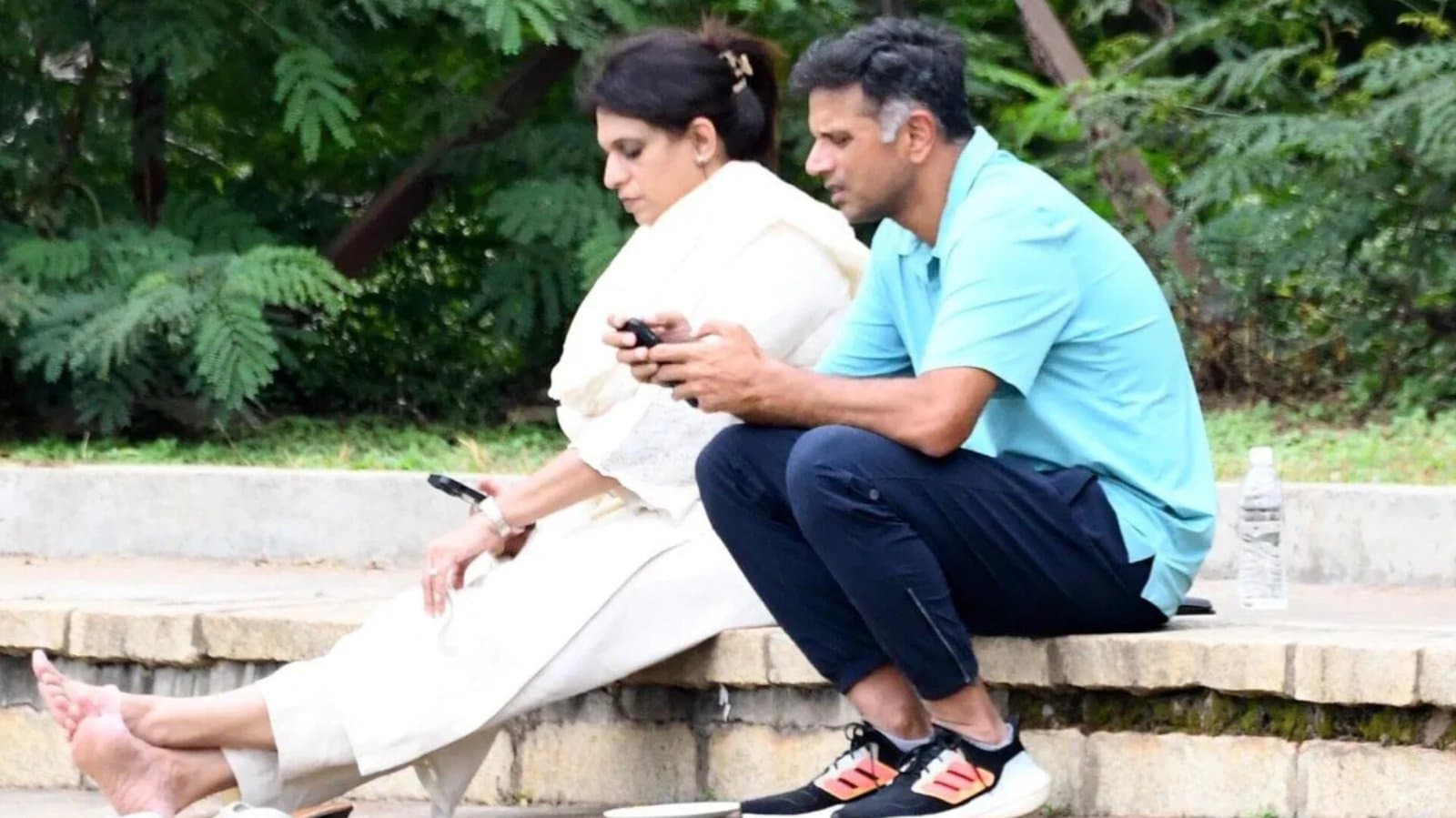 Rahul Dravid and wife spotted in Mysore watching son play in cooch behar trophy 
