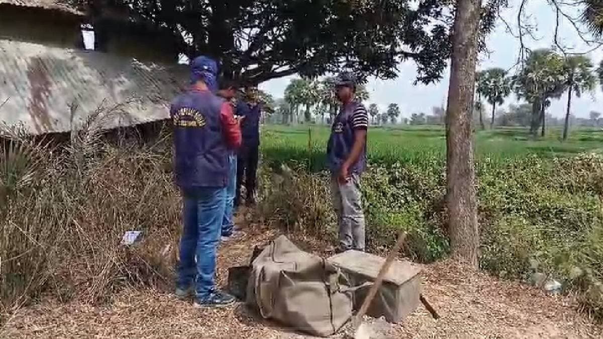 Two bags of bombs recovered in Anantapur village under Nabagram police station in Murshidabad