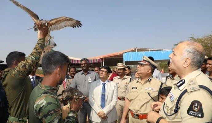 Trained eagles to counter drone 