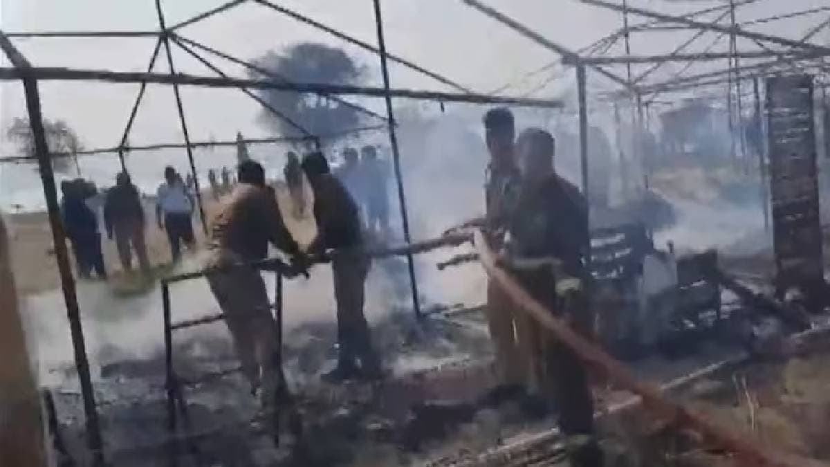 again fire breaks out in tent at maha kumbh in prayagraj