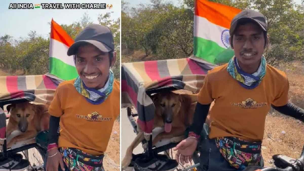 Bihar man cycles 12000 km across India with pet dog