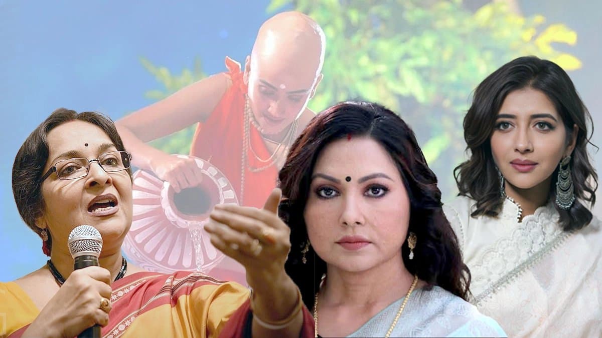 Dona Ganguly Indrani Dutta and Sreenanda Shankar reacts as Hindi song used in Rabindranath Tagore s Chandalika on reality show stage