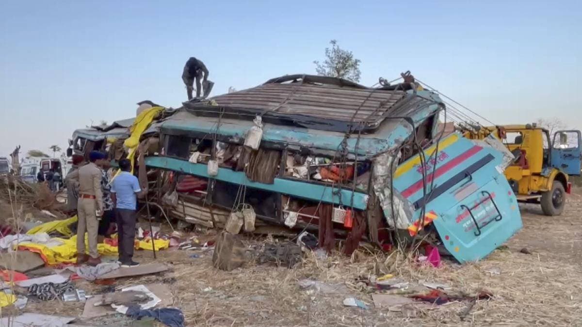 5 killed as bus falls into gorge in gujarat