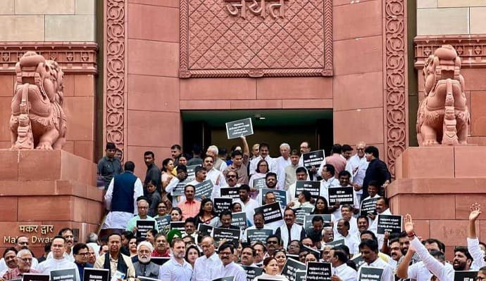 INDIA bloc protests against GST on health GNR