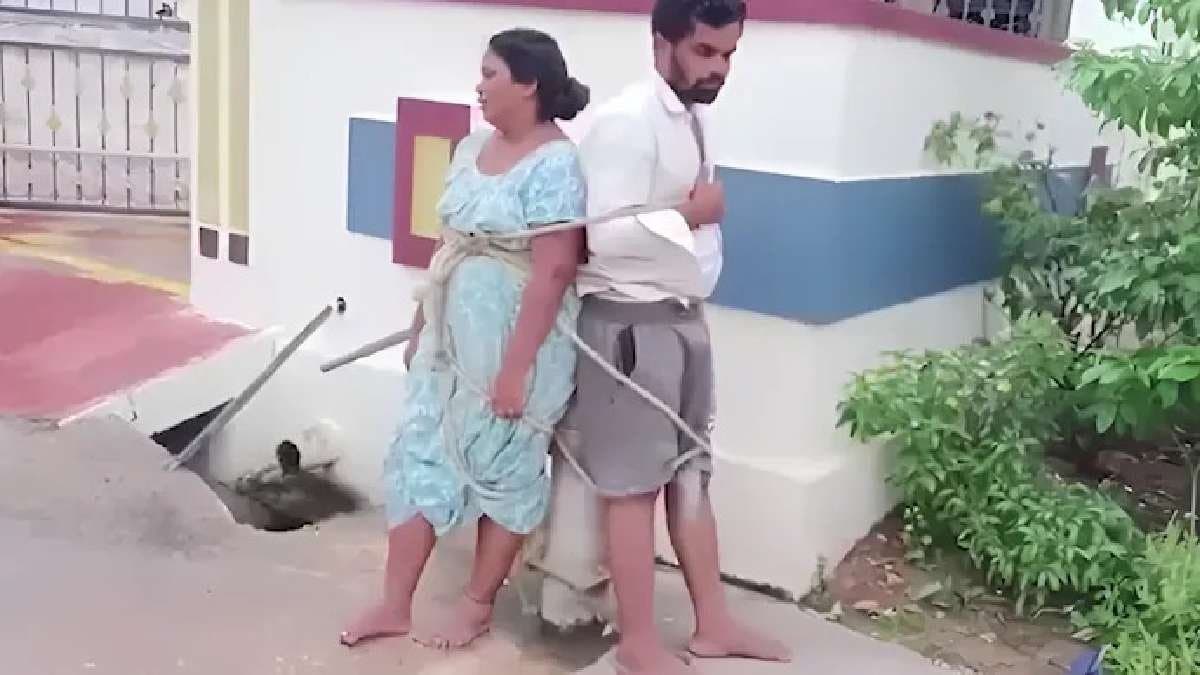 During extramarital affair Telangana locals tie up and Purified