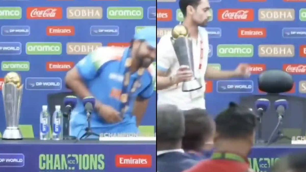 Oops Moment For Rohit Sharma Exits Interview Without Champions Trophy Title