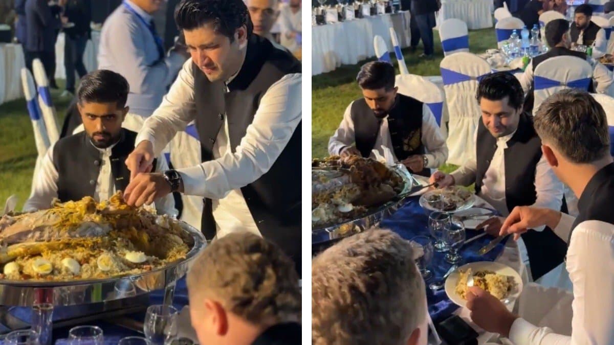 Babar Azam and other cricketers were seen having biriyani before the PSL match