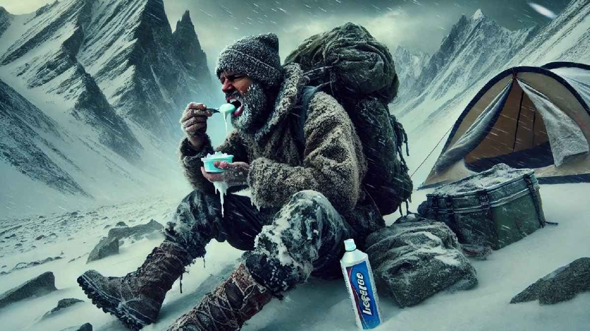 Rescuers were surprised to see the climber life saved by eating toothpaste