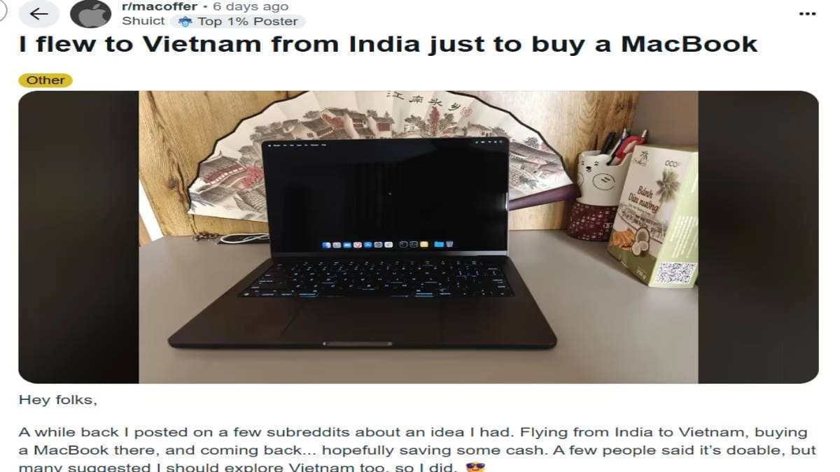 Indian man flew to vitenam to buy macbook in cheaper price