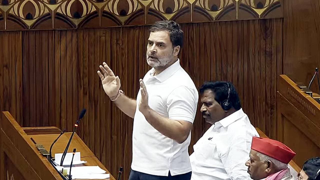 Rahul gandhis fierce speech in loksava on vote chori issue