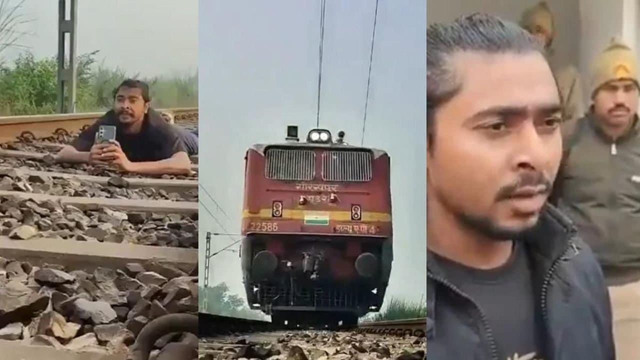 Uttar Pradesh Contant Creator Shoots Reel By Lying On Railway Track