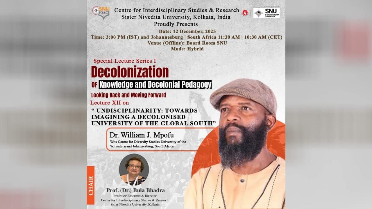 sister Nivedita university organizing special lecture 