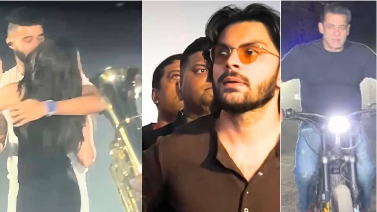 AP Dhillon kisses Tara Sutaria infront of Veer Pahariya Salman Khan enjoys bike ride on 60th birthday 