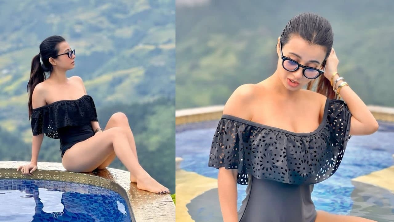 Monami ghosh posts pictures in a black monokini