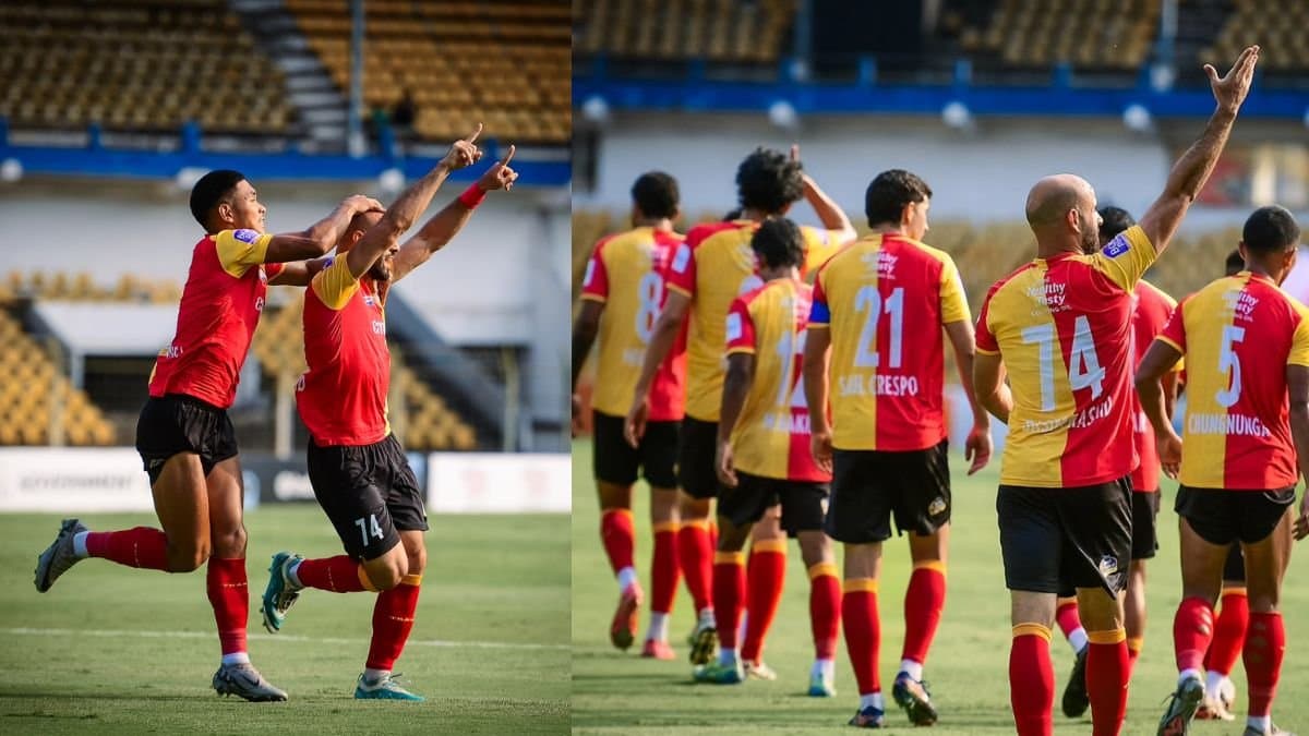  East Bengal star player Mohammed Rashid did unique celebration after scoring a goal in Super Cup semifinal 