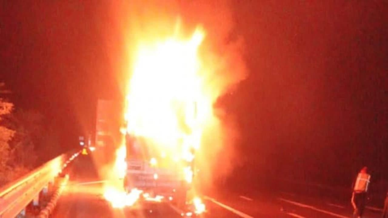 Three burnt alive in Delhi Mumbai Expressway accident in Rajasthan