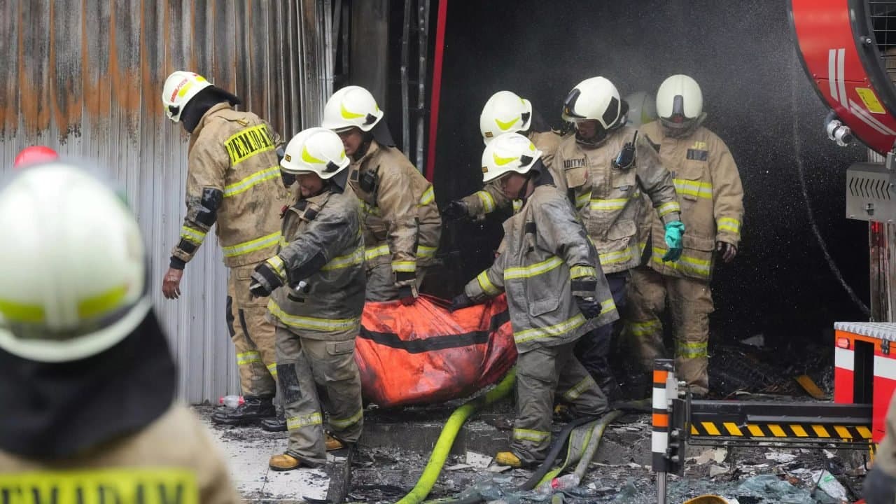 Fire engulfed a seven storied building in Jakarta several died