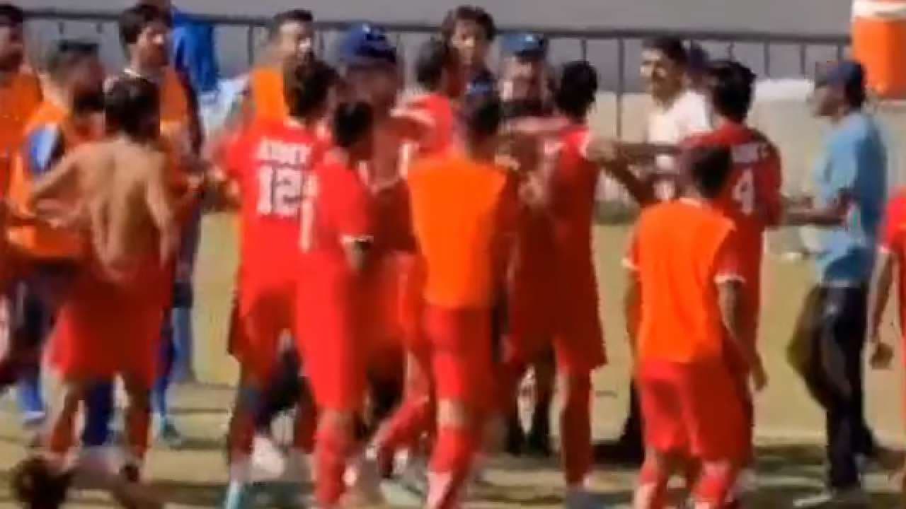 Violent clash at a football match in Karachi leaves players and officials injured