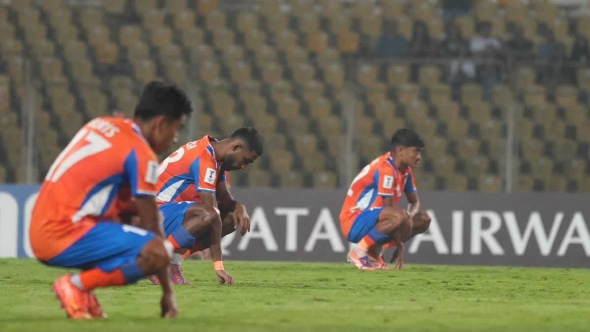 FC Goa players paused play during the opening seconds of their AFC Champions League Two match against FC Istiklol