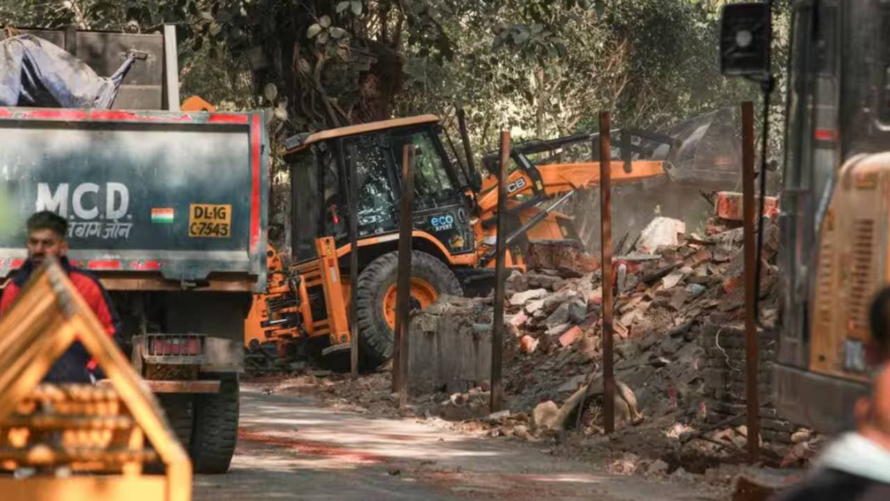 Temple demolished for creation of parking space near rss head quarter
