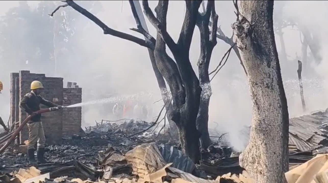Newtown Fire: Five Fire Engines Working In Newtown Ghuni Slums On Thursday Morning