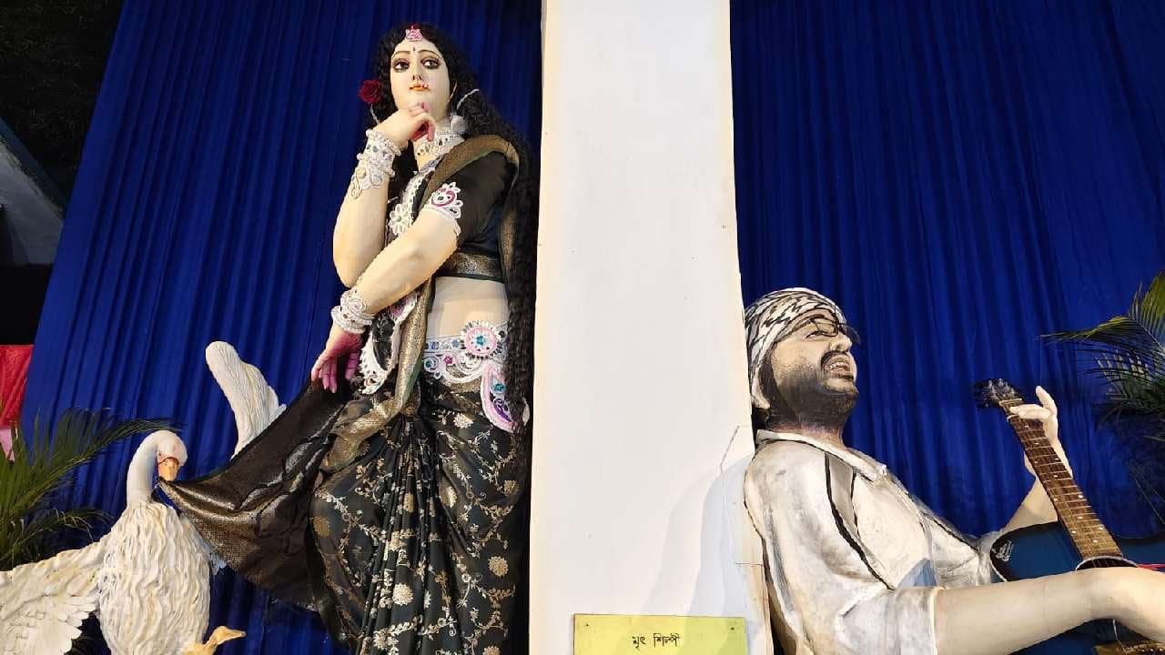Murshidabad people paid homage to singer Arijit Singh making his idol with Saraswati
