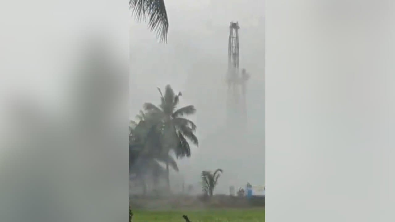 Gas Leak Fire At ONGC Oil Well In Andhra Village sources says