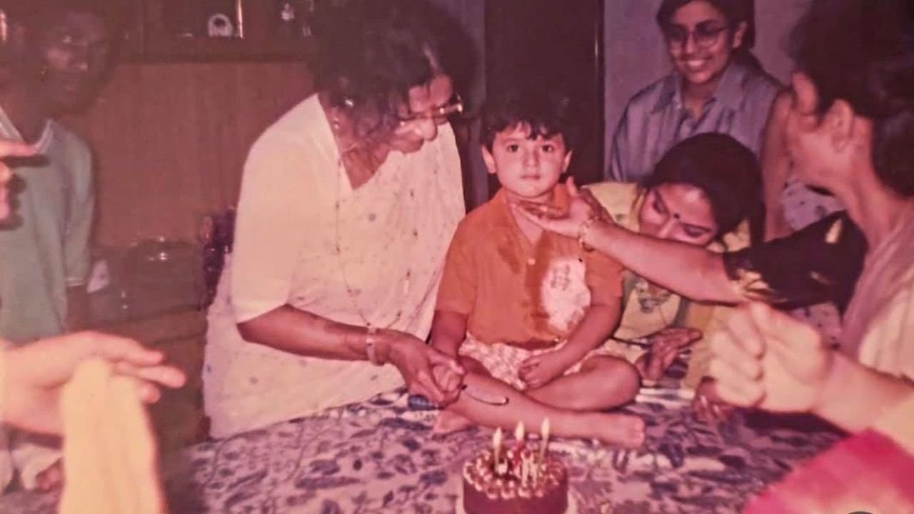 Can you guess the actor in this photo who is cutting cake with Supriya Devi