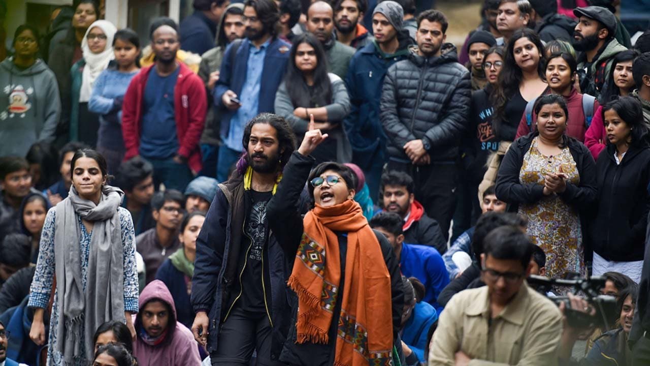 As Khalid and Sharjeels bail pleas were rejected protest slogans were raised at JNU the university authorities called it provocative