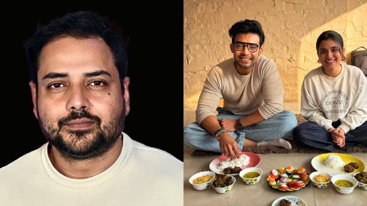 Ranojoy Bishnu and Shyamoupti Mudlys first aiburobhat rituals at Tathagata Mukherjees place