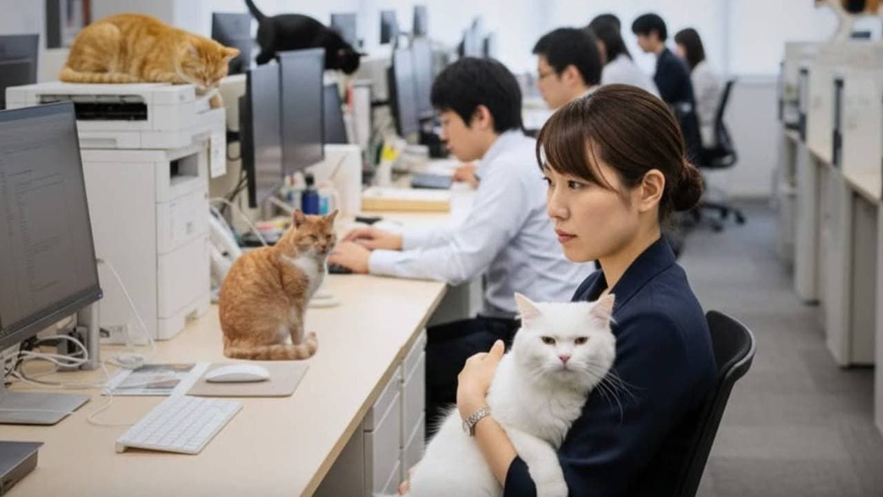 Company hired 11 office cats to reduce stress at work, and it actually works