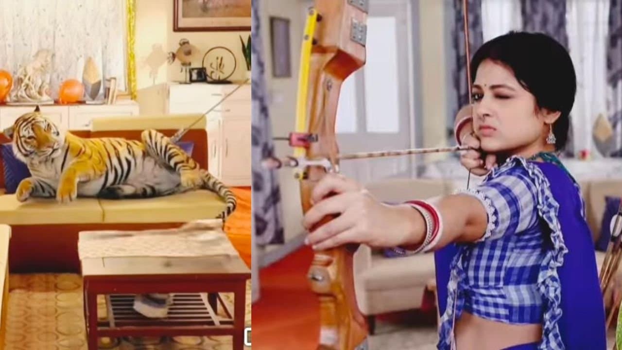 Rangamati Tirandaj promo again gone viral where actress is shooting a tiger locked in a room 