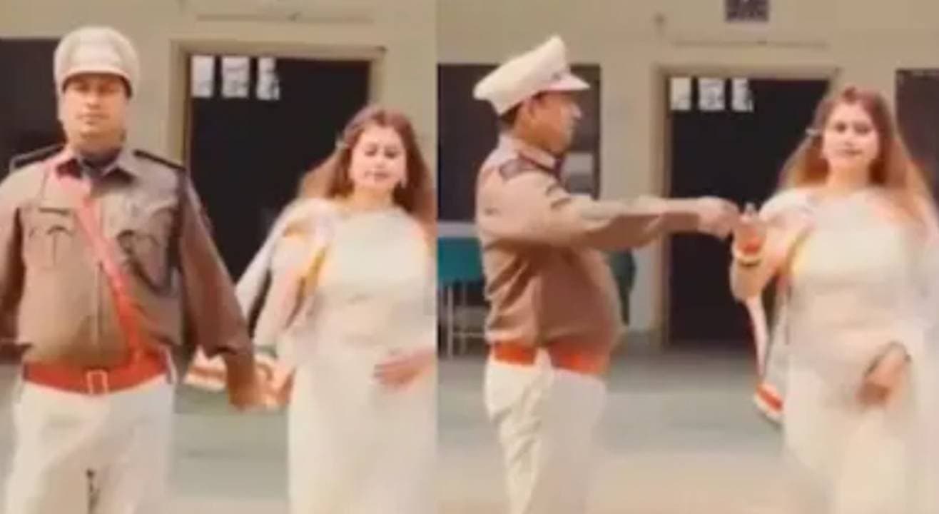 Jharkhand Cop Makes Reel With Wife Outside Police Station Probe Ordered
