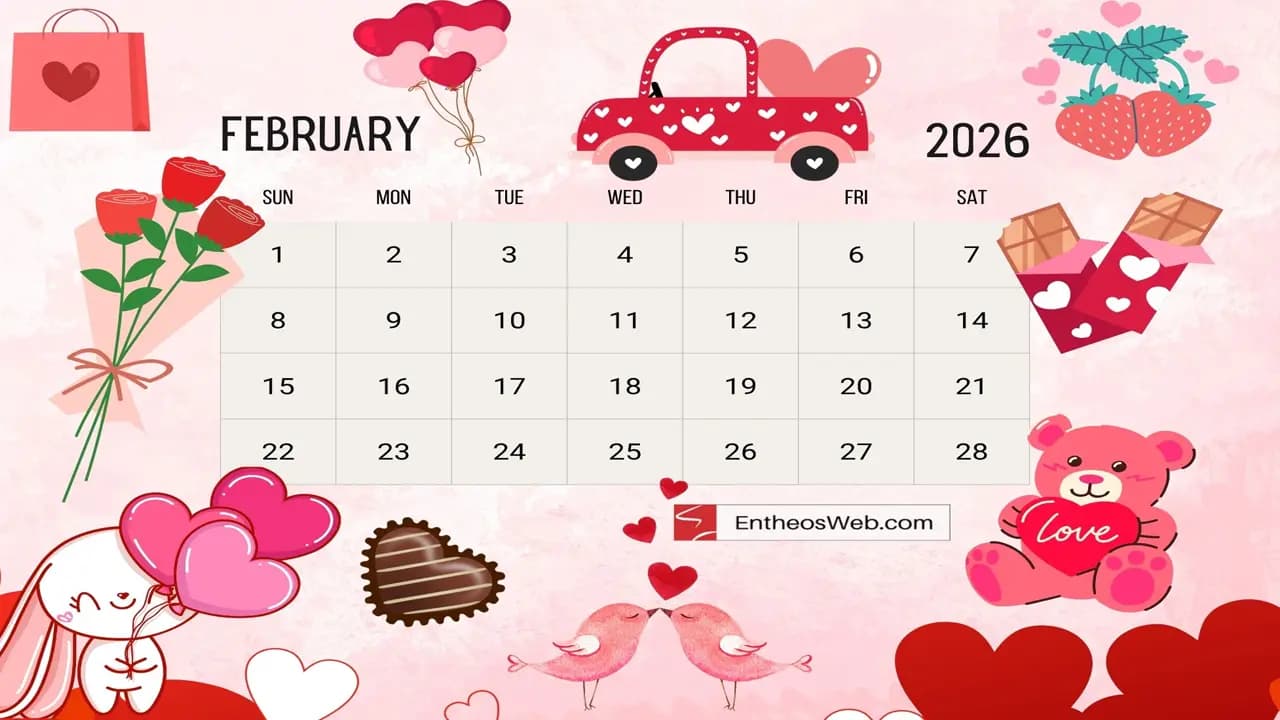 Perfect February: 28 day month fits into four week rows in 2026