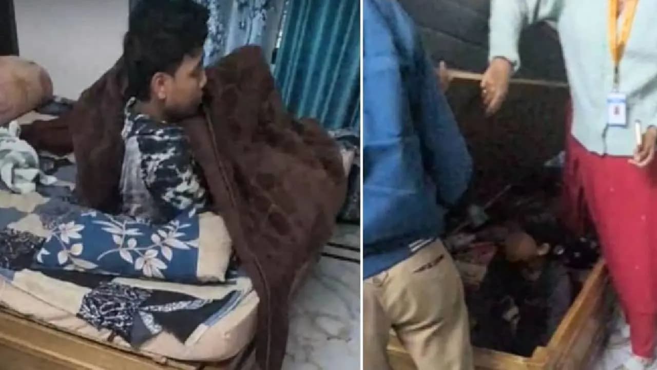 On Camera Girl House Help Rescued From Bed Box Man Was Sleeping On Top 