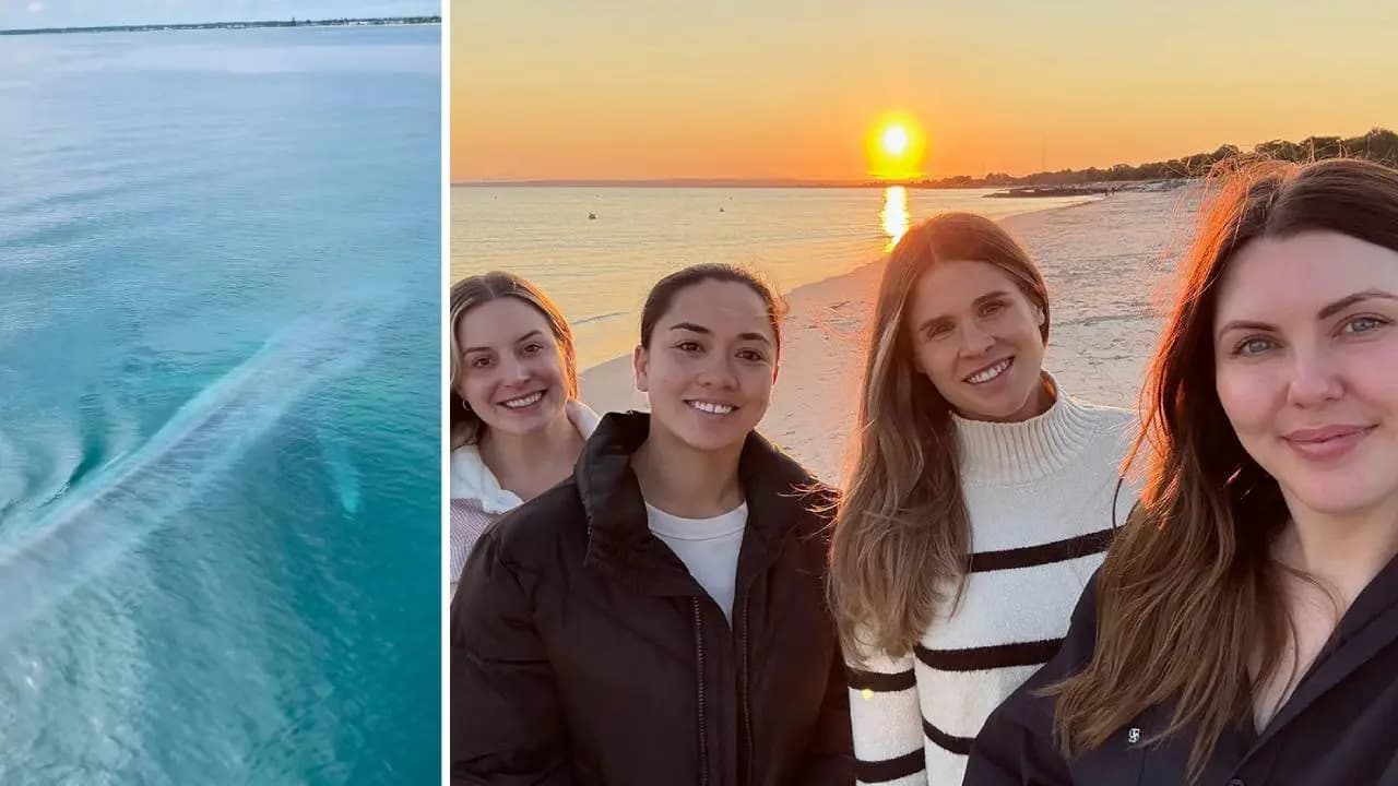 Aussie freinds amazed after seeing blue whale