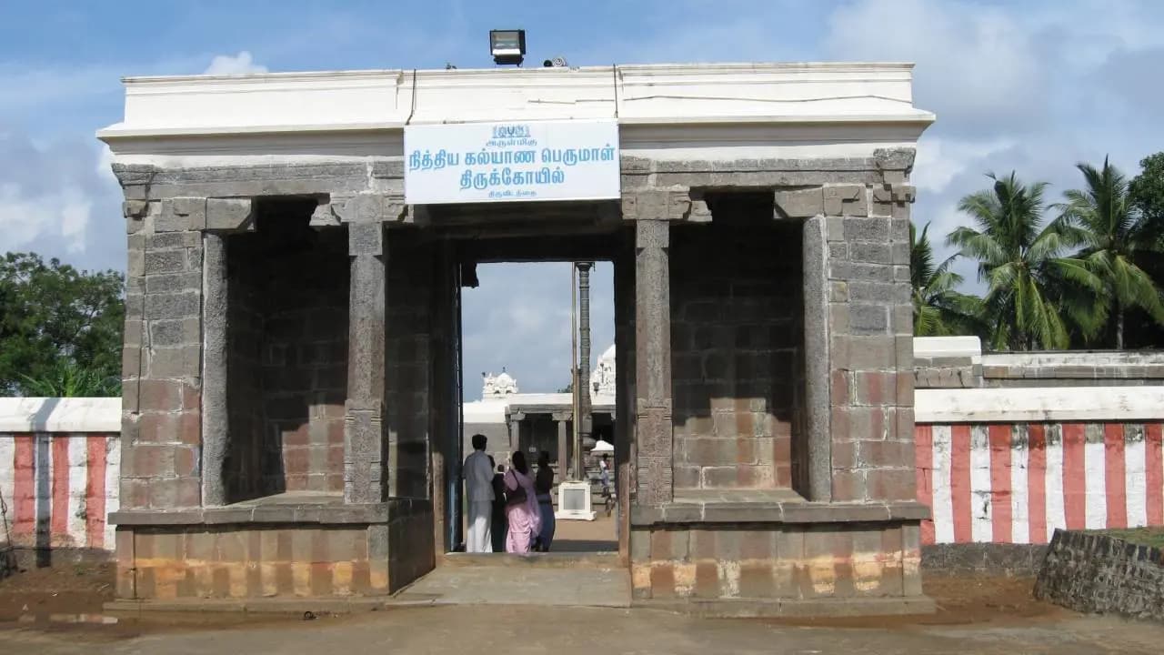  Nithyakalyana Perumal Temple is a historic Hindu temple located in the village of Thiruvidanthai