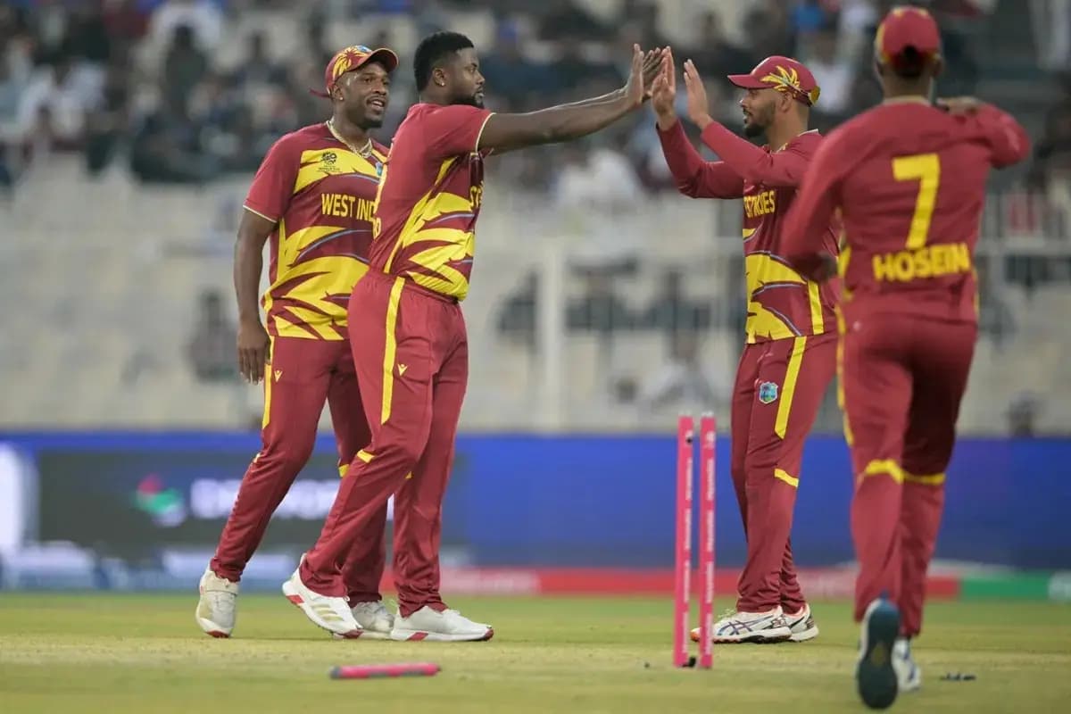 West Indies defeat Scotland by 35 runs-Romario Shepherd brilliant hattrick takes 5 wickets 
