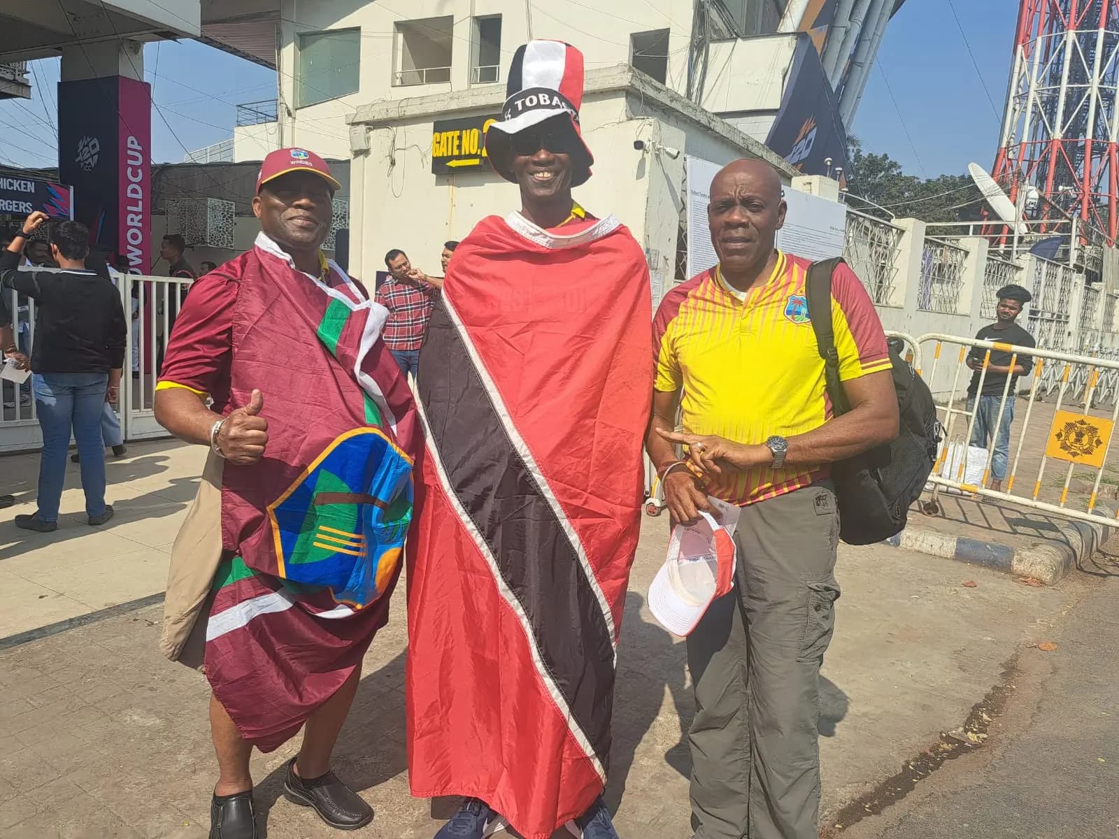 Cricket Fans from Trinidad Tobago at Eden Gardens to witness West Indies-Scotland match 