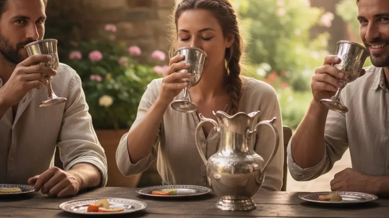 Benefits of drinking and eating in silver glass and plates