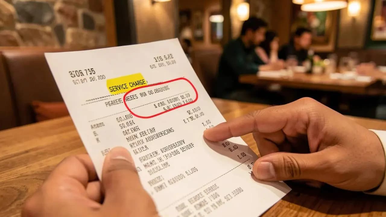 Service charge illegal india restaurants fine