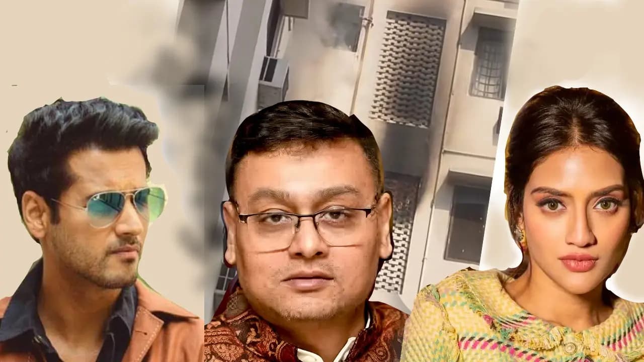 Yash Dasgupta Nusrat Jahan Subhrajit Mitra escapes safely as as fire breaks out in their housing