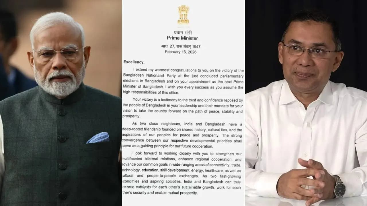 New Bangladesh Prime Minister Tarique Rahman received Indian PM Narendra Modis letter after searing in