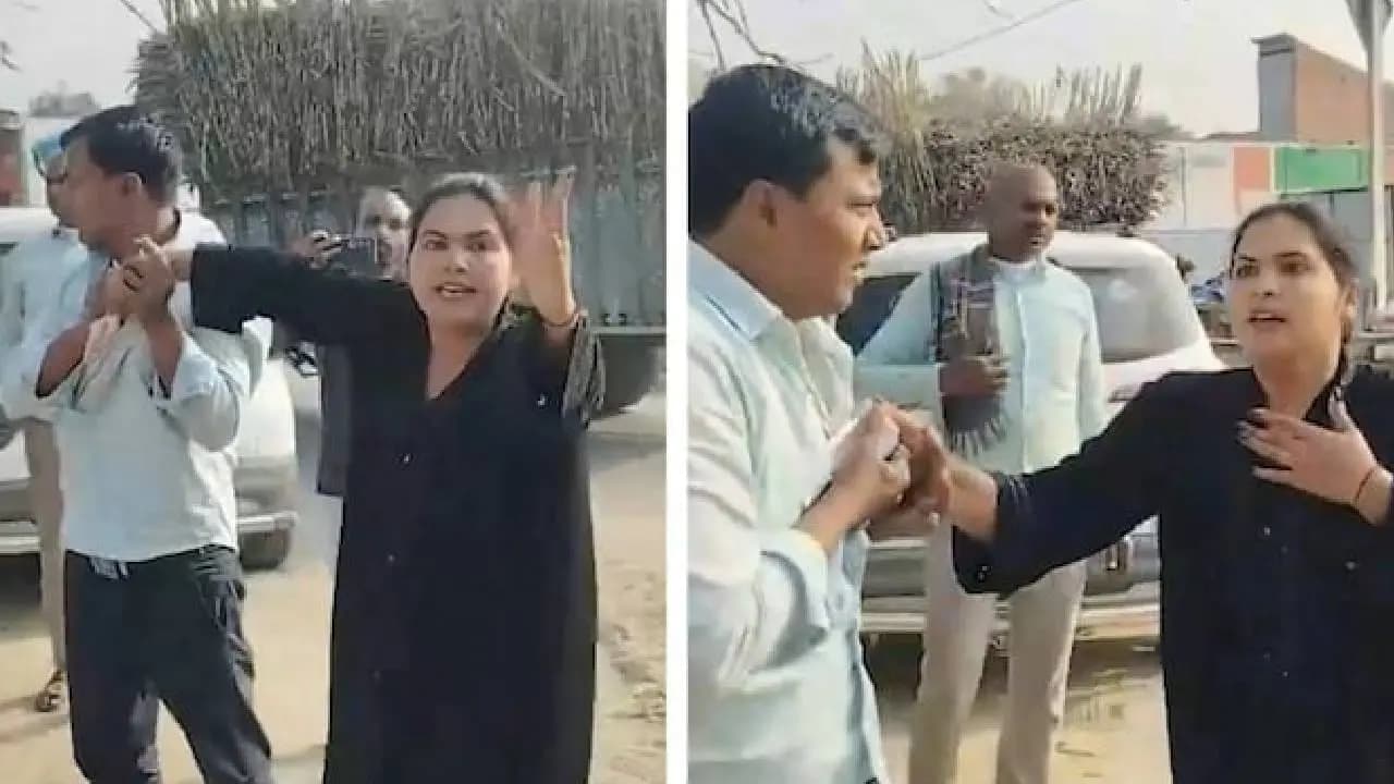 Wife Slaps Husband in Public on Suspicion of Extra Marital Affair in Uttar Pradesh