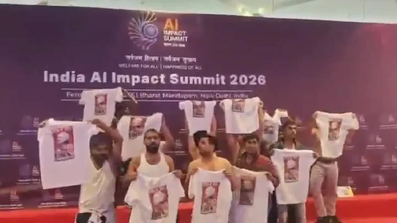 Youth Congress members detained at AI Summit after shirtless protest against PM