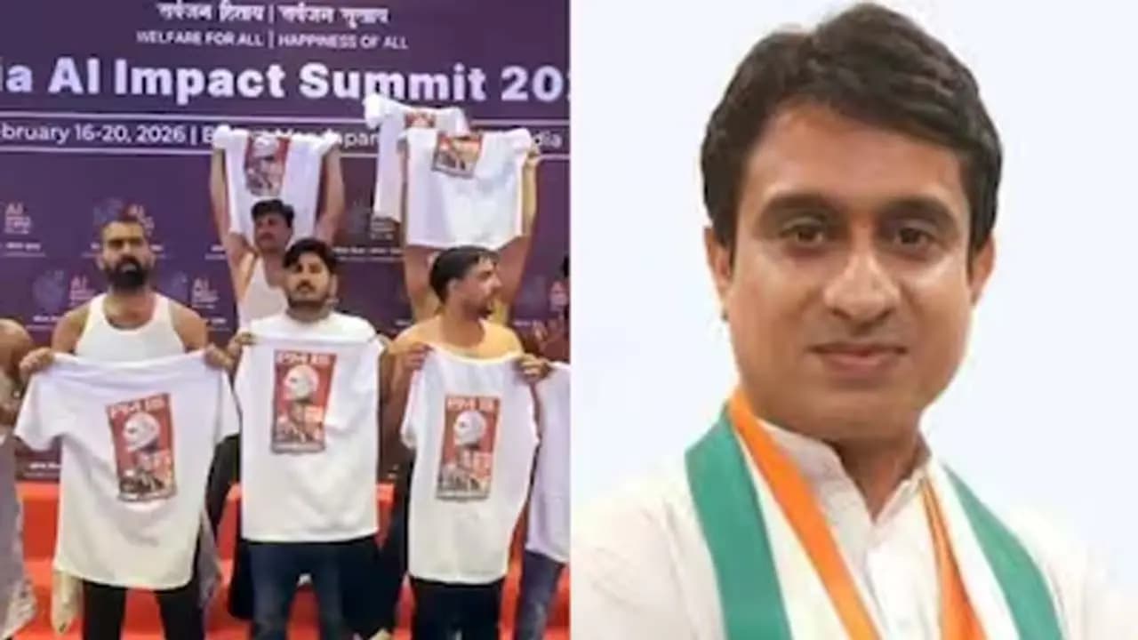  Youth Congress president Uday Bhanu Chib arrested over shirtless protest at Global AI summit Delhi