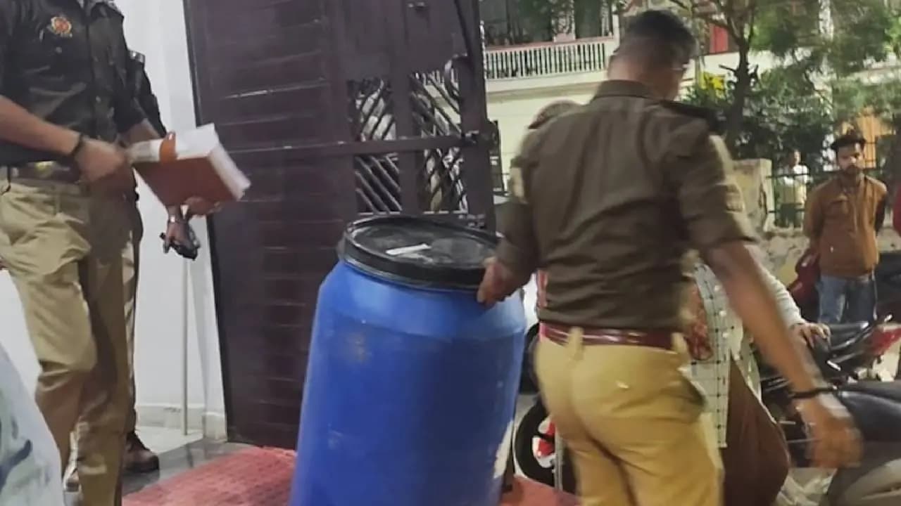 Lucknow Businessman Killed By Son Body Parts Rescued From Blue Dram In Uttar Pradesh