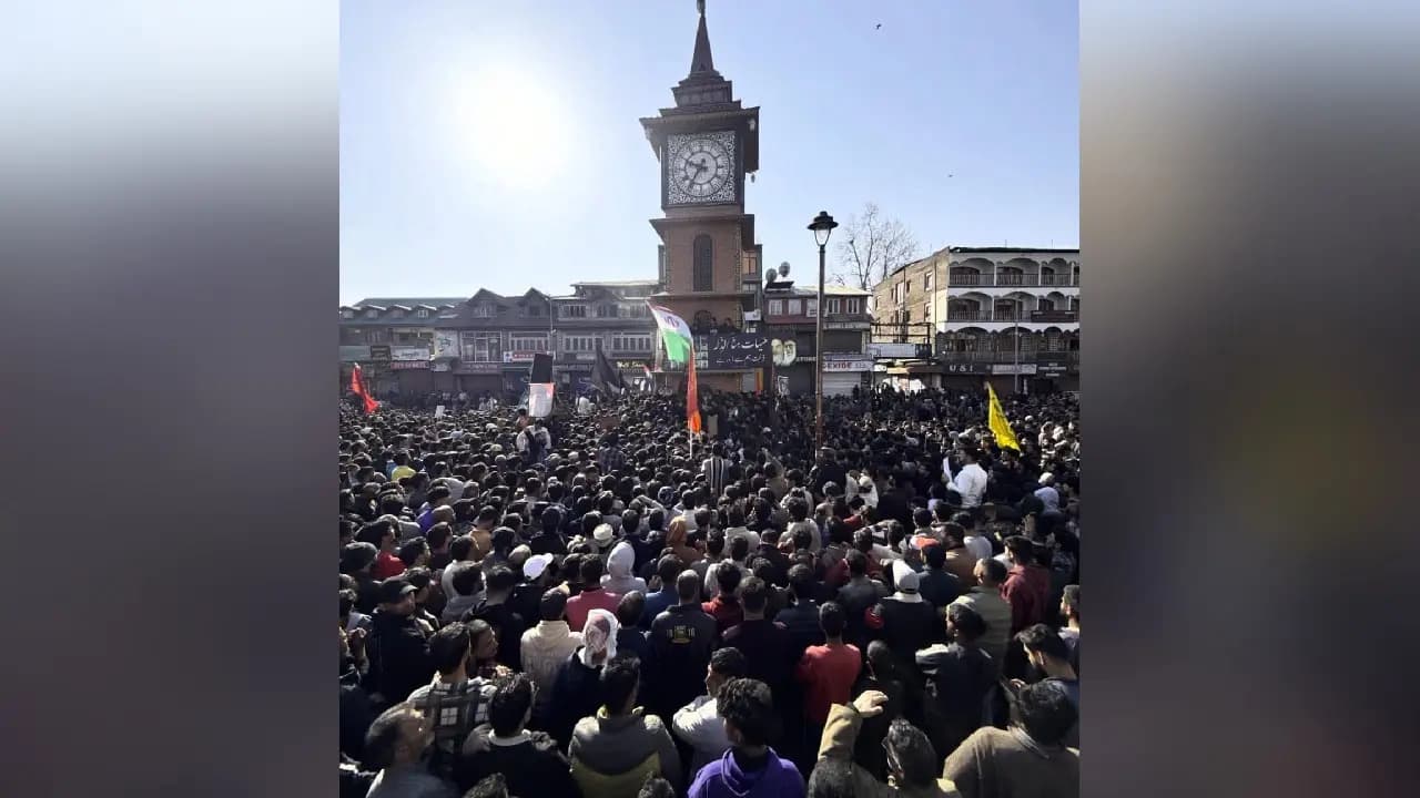 Iran news update Thousands gather in Srinagar to mourn the reported death of Ayatollah Khamenei