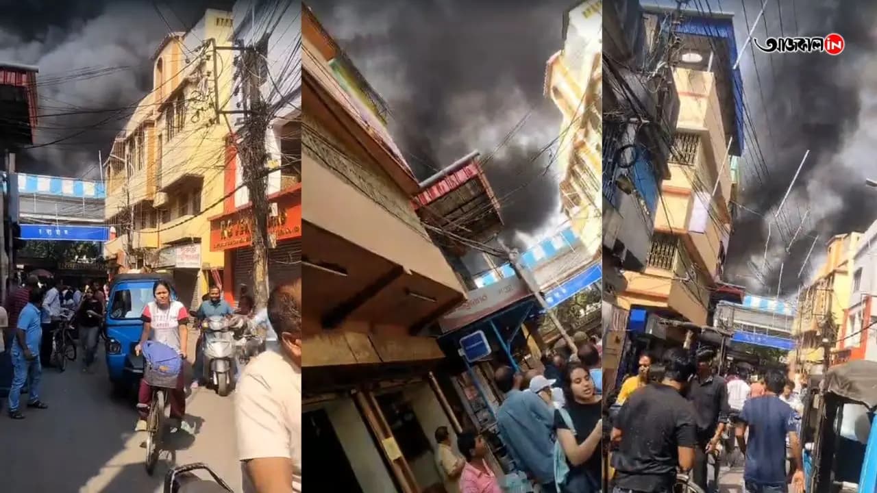 Massive Fire Near Madhyamgram Station